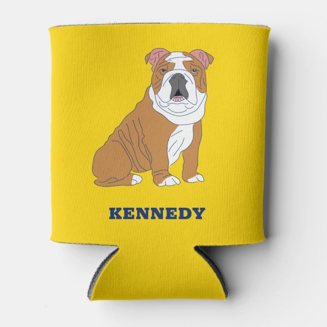 Rafraîchisseur Pour Canette Illustration de Bulldog anglais personnalisée (Devant)
