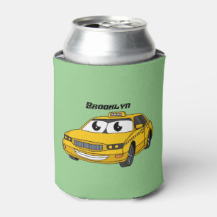 Rafraîchisseur Pour Canette Illustration de dessin animé amusant de taxi jaune