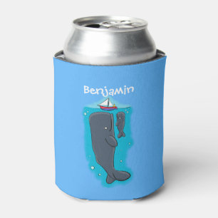 Rafraîchisseur Pour Canette Illustration de mignons baleines et voiliers