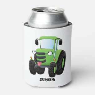 Rafraîchisseur Pour Canette Illustration du joli joyeux tracteur agricole vert