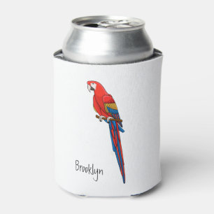 Rafraîchisseur Pour Canette Illustration du perroquet de macaw Scarlet