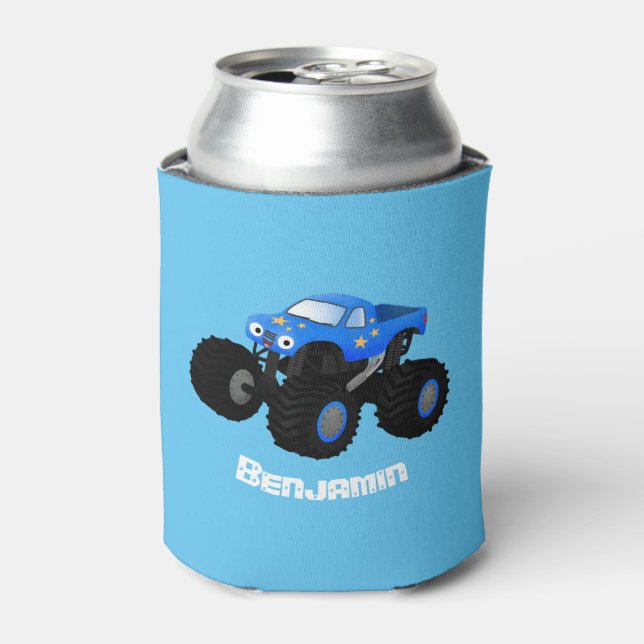 Rafraîchisseur Pour Canette Illustration d'un camion monstre bleu mou (Can devant)