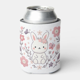 Rafraîchisseur Pour Canette Illustration Florale Fantaisiste de Lapin