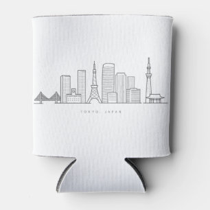 Rafraîchisseur Pour Canette Illustration minimaliste de la skyline de Tokyo