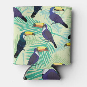 Rafraîchisseur Pour Canette Illustration Toucan Vintage, Colorée.