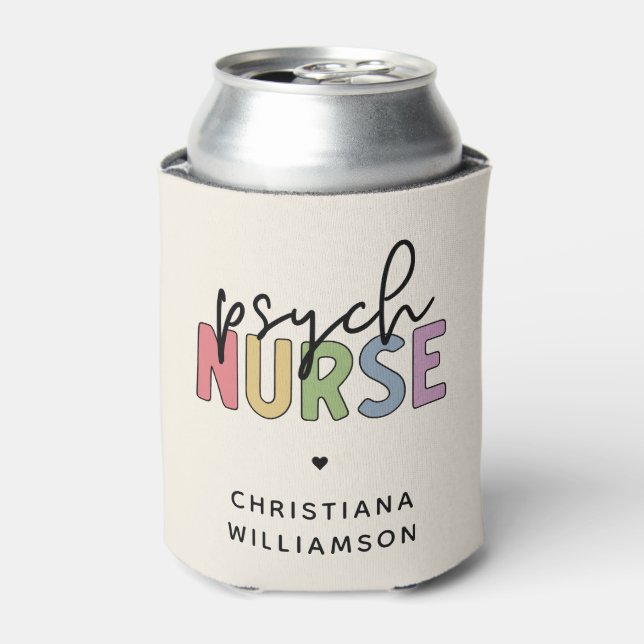 Rafraîchisseur Pour Canette Infirmière psychique de nom personnalisé | Infirmi (Can devant)