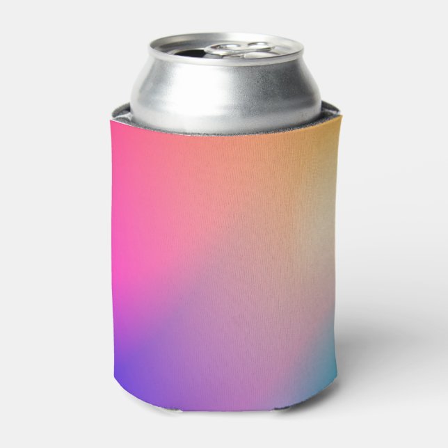 Rafraîchisseur Pour Canette Iridescente Neon Hot rose Photographie Rainbow Coo (Can devant)