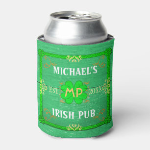 Rafraîchisseur Pour Canette Irish Pub Custom Name Home Bar Green St Patrick's