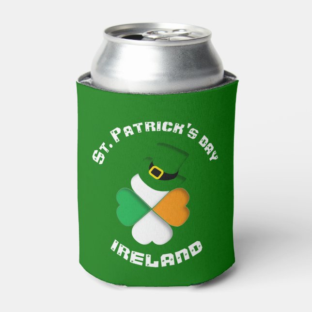 Rafraîchisseur Pour Canette Irlandais personnalisé St. Patrick's Day Green (Can devant)
