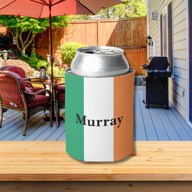 Rafraîchisseur Pour Canette Irlande Drapeau Couleurs Irlandais Nom de famille  (Créateur téléchargé)