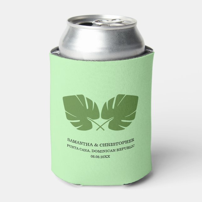 Rafraîchisseur Pour Canette "Island Charm" Custom Green Can Cooler avec Monste (Can devant)