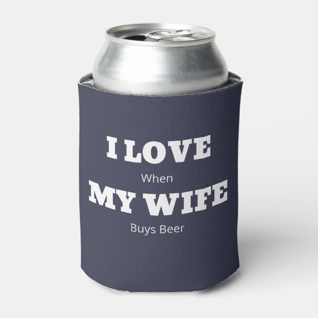 Rafraîchisseur Pour Canette J'ADORE Ma FEMME Drôle Amoureux de la bière (Can devant)