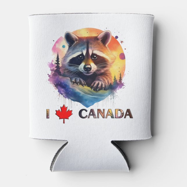 Rafraîchisseur Pour Canette J'aime le Canada (Devant)