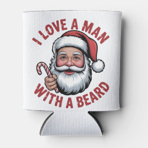 Rafraîchisseur Pour Canette J'aime un homme avec une barbe Père Noël barbu Noë