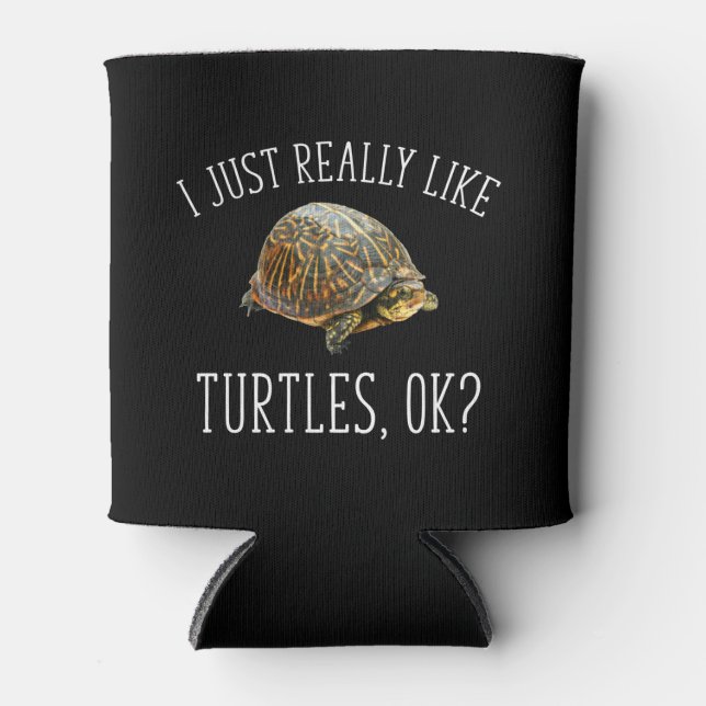Rafraîchisseur Pour Canette J'Aime Vraiment Les Tortues, D'Accord ? (Devant)