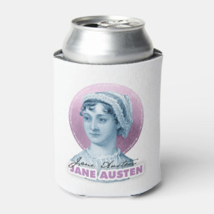 Rafraîchisseur Pour Canette Jane Austen Portrait et signature rose