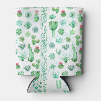 Rafraîchisseur Pour Canette Jardin Succulent : Aquarelle Arrière - plan sans c