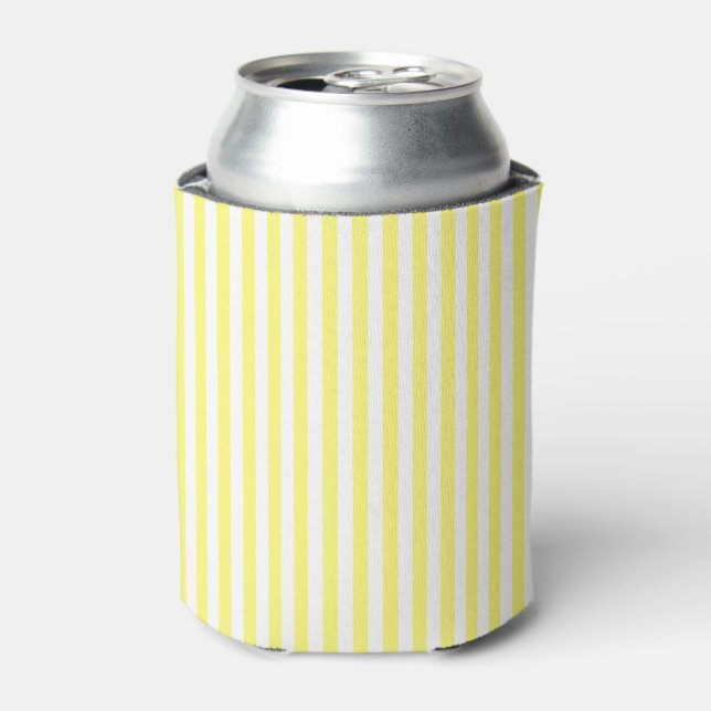 Rafraîchisseur Pour Canette Jaune et blanc joyeux rayé (Can devant)