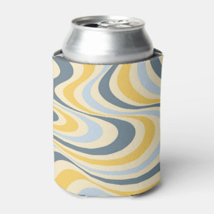 Rafraîchisseur Pour Canette Jaune et bleu abstrait design tourbillon