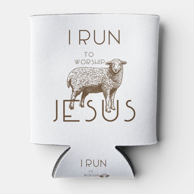 Rafraîchisseur Pour Canette Je Cours Pour Adorer Jésus (Devant)