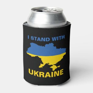 Rafraîchisseur Pour Canette Je me tiens avec l'Ukraine drapeau et carte ukrain
