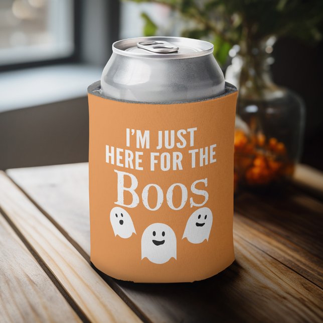 Rafraîchisseur Pour Canette Je suis juste ici pour les Boos - Funny Halloween  (Personalized Can Cooler - add Your Name or Other Custom Text)