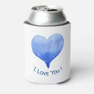 Rafraîchisseur Pour Canette Je t'aime Coeur Bleu mignon Saint Valentin