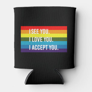 Rafraîchisseur Pour Canette Je vois je t'aime j'accepte Gay Pride LGBT T-Shirt