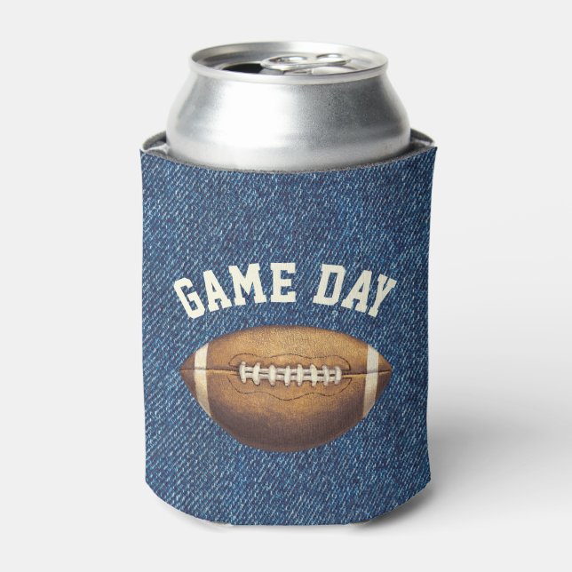 Rafraîchisseur Pour Canette Jeu de football Jour bleu Denim Couleur (Can devant)