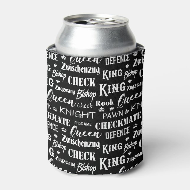 Rafraîchisseur Pour Canette Jeu de jeu Motif d'échecs Monochrome (Can devant)