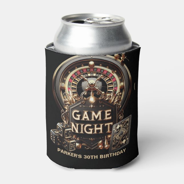 Rafraîchisseur Pour Canette Jeu Night Casino Anniversaire Personnalisé (Can devant)