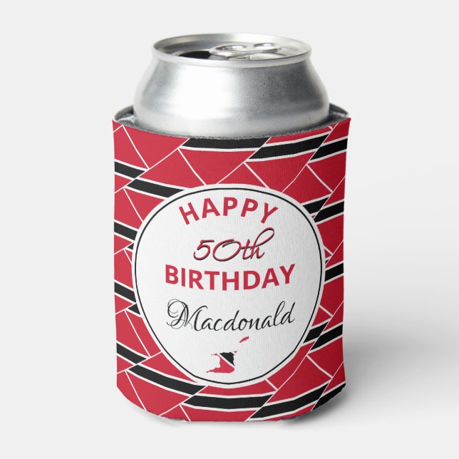 Rafraîchisseur Pour Canette JEUX 50ème anniversaire Trinidad Drapeau personnal (Can devant)