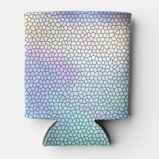 Rafraîchisseur Pour Canette Joli Aqua bleu violet pastel carrelage mosaïque (Devant)