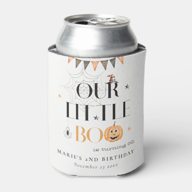 Rafraîchisseur Pour Canette Joli Citrouille Halloween Little Boo Anniversaire  (Can devant)