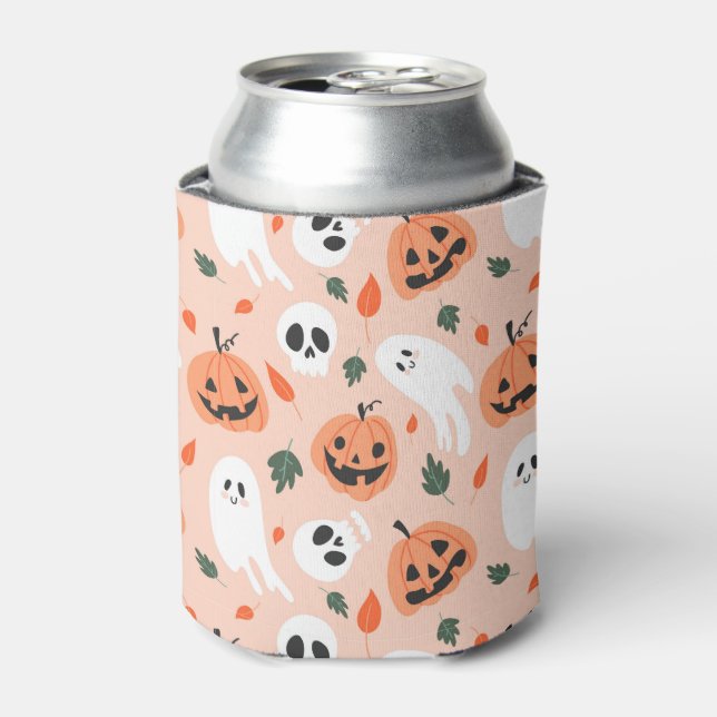 Rafraîchisseur Pour Canette Joli Jack-O-Lanterne et Motif fantôme (Can devant)