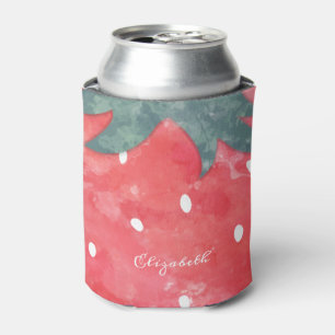 Rafraîchisseur Pour Canette Jolie fraise à l'aquarelle