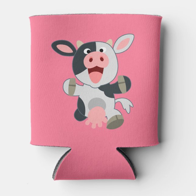 Rafraîchisseur Pour Canette Jolie vache caricaturale gaie (Devant)