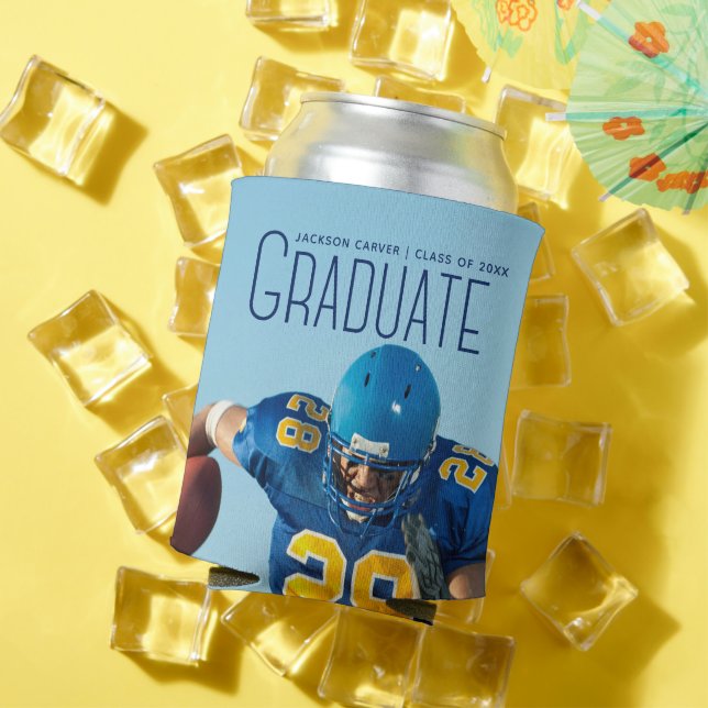 Rafraîchisseur Pour Canette Joueur de football - Photo Graduation Party (Été in situ)