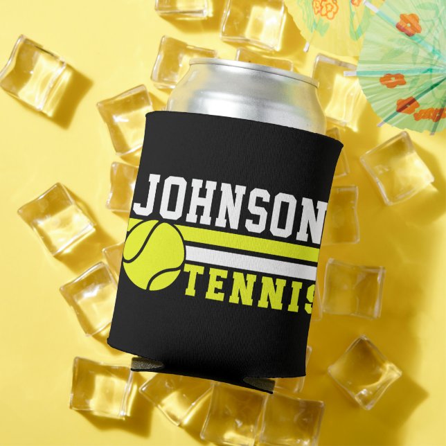 Rafraîchisseur Pour Canette Joueur de tennis NOM Ball Jeu court personnalisé (Été in situ)