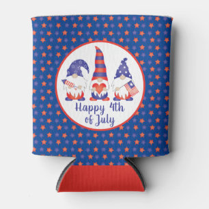 Rafraîchisseur Pour Canette Joyeux 4 juillet Gnomes Rouge Blanc Bleu