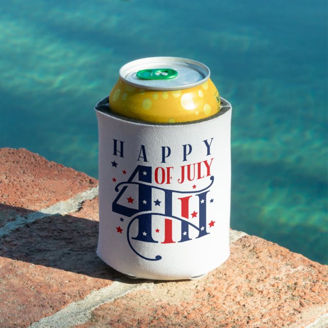 Rafraîchisseur Pour Canette Joyeux 4 juillet rouge blanc et bleu (Piscine in situ)