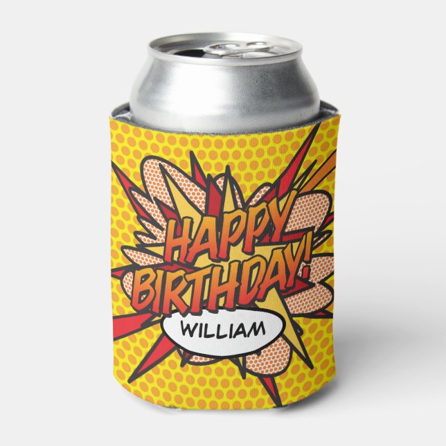 Rafraîchisseur Pour Canette Joyeux Anniversaire Personnalisé Amusant Moderne (Can devant)