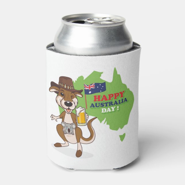 Rafraîchisseur Pour Canette Joyeux Australia Day Kangaroo Koala (Can devant)