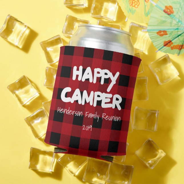 Rafraîchisseur Pour Canette Joyeux Camper Red Plaid Family Réunion (Été in situ)