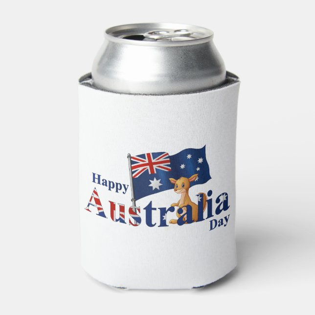 Rafraîchisseur Pour Canette Joyeux drapeau de la fête nationale australienne m (Can devant)