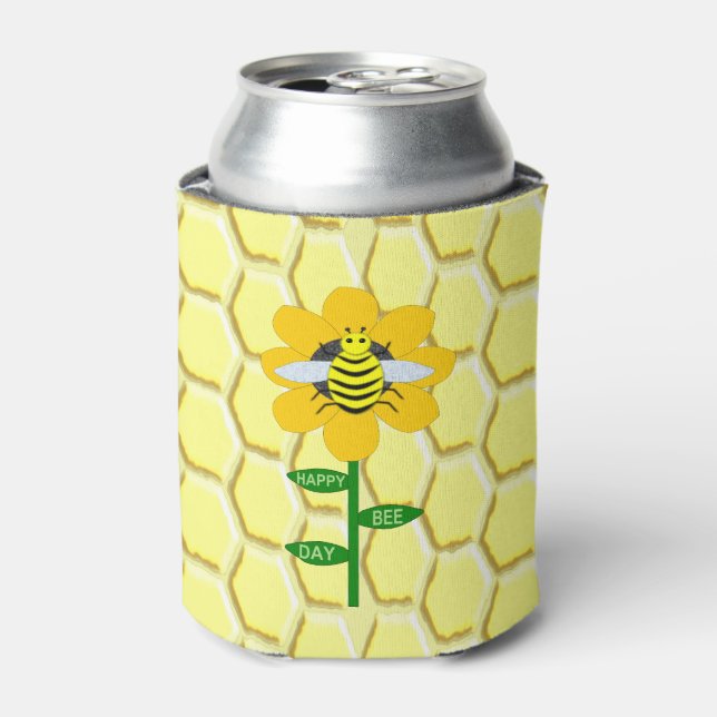 Rafraîchisseur Pour Canette Joyeux Jour des abeilles Anniversaire Bumblebee (Can devant)