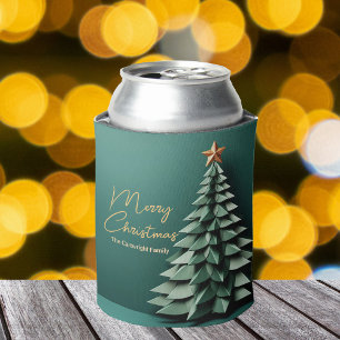 Rafraîchisseur Pour Canette Joyeux Noël Arbre magnifique Green Gold Party