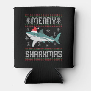 Rafraîchisseur Pour Canette Joyeux Sharkmas Funny Christmas Shark laide