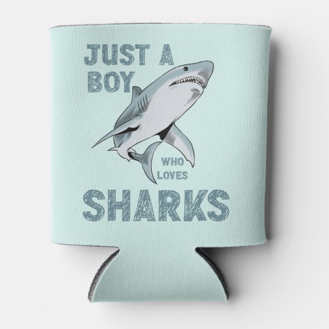 Rafraîchisseur Pour Canette Juste un garçon qui aime Sharks Shark Lover (Devant)