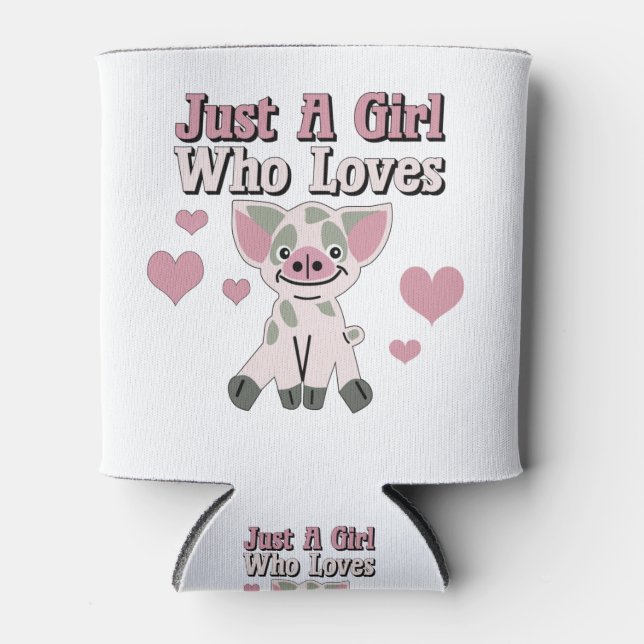 Rafraîchisseur Pour Canette Juste Une Fille Qui Aime Les Cochons (Devant)